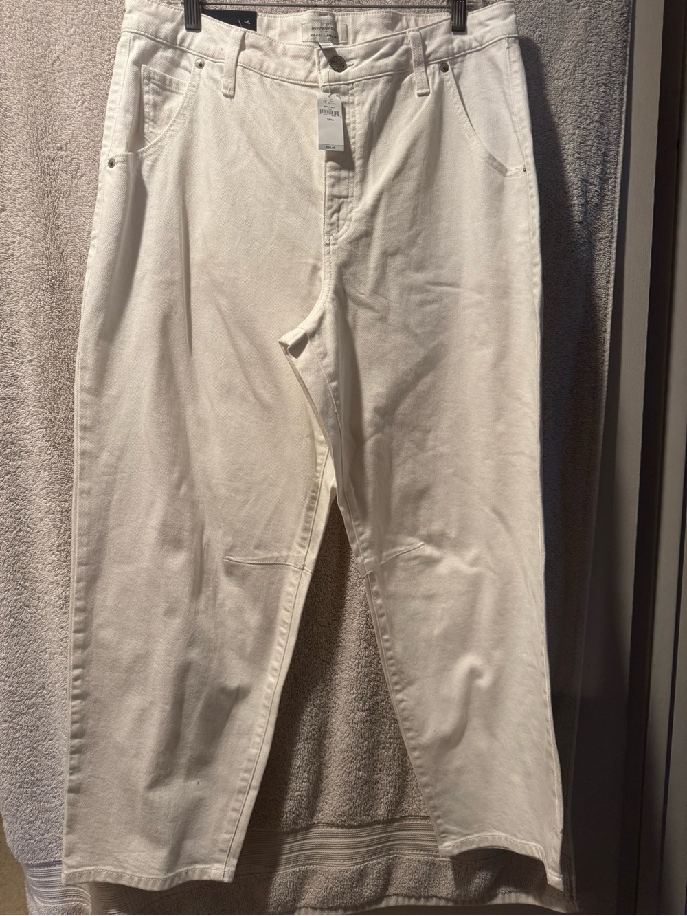 Banana Republic White Mid-Rise Barrel Jeans size 14